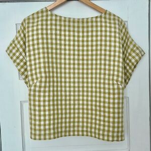 GORDES Boxy Linen Top – Gingham